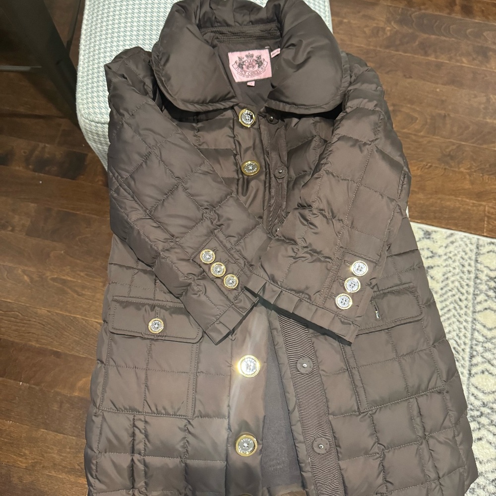 Juicy Couture Chocolate Brown Winter Coat Mid Length - Youth Medium